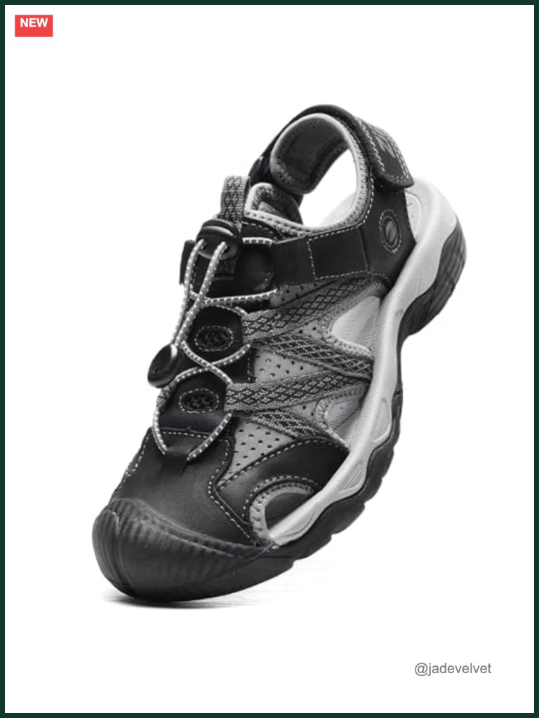 Closed Toe Hiking Sandals With Adjustable Buckle - Water Shoes For Outdoor
